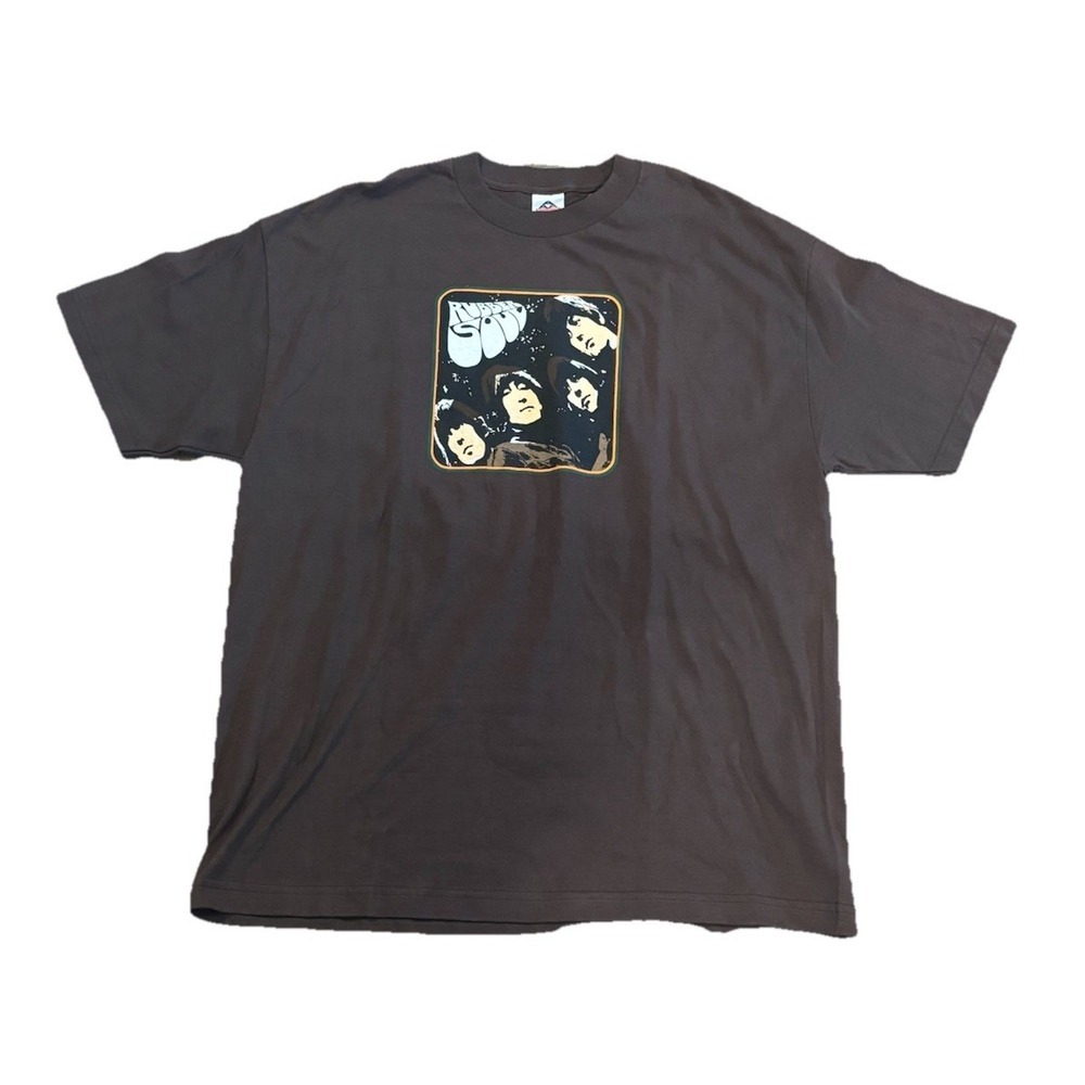 Vintage Beatles Shirt Men XL Brown Rubber Soul Apple Corps Band Rock Tee New